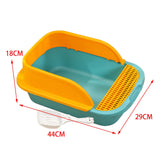 Maxbell Cat Litter Box with Scoop Detachable Tall Kitty Litter Pan Cat Toilet Green Medium