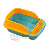 Maxbell Cat Litter Box with Scoop Detachable Tall Kitty Litter Pan Cat Toilet Green Medium