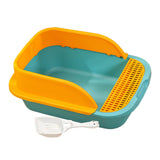 Maxbell Cat Litter Box with Scoop Detachable Tall Kitty Litter Pan Cat Toilet Green Medium