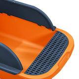 Maxbell Cat Litter Box with Scoop Detachable Tall Kitty Litter Pan Cat Toilet Orange Dark Blue M