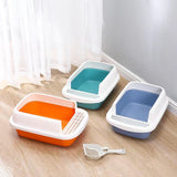 Maxbell Cat Litter Box Potty Toilet Removable Large Pet Litter Tray Easy to Clean Large Green