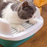 Maxbell Cat Litter Box Potty Toilet Removable Large Pet Litter Tray Easy to Clean Large Green