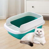 Maxbell Cat Litter Box Potty Toilet Removable Large Pet Litter Tray Easy to Clean Large Green