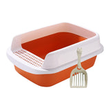 Maxbell Cat Litter Box Potty Toilet Removable Large Pet Litter Tray Easy to Clean Large Orange