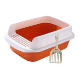 Maxbell Cat Litter Box Potty Toilet Removable Large Pet Litter Tray Easy to Clean Large Orange