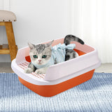 Maxbell Cat Litter Box Potty Toilet Removable Large Pet Litter Tray Easy to Clean Large Orange