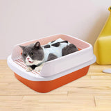 Maxbell Cat Litter Box Potty Toilet Removable Large Pet Litter Tray Easy to Clean Large Orange