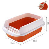 Maxbell Cat Litter Box Potty Toilet Removable Large Pet Litter Tray Easy to Clean Large Orange