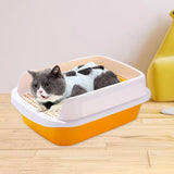 Maxbell Cat Litter Box Potty Toilet Removable Large Pet Litter Tray Easy to Clean Large Yellow