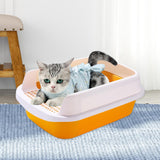 Maxbell Cat Litter Box Potty Toilet Removable Large Pet Litter Tray Easy to Clean Large Yellow