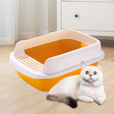 Maxbell Cat Litter Box Potty Toilet Removable Large Pet Litter Tray Easy to Clean Large Yellow