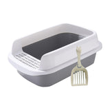 Maxbell Cat Litter Box Potty Toilet Removable Large Pet Litter Tray Easy to Clean Large Gray