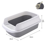 Maxbell Cat Litter Box Potty Toilet Removable Large Pet Litter Tray Easy to Clean Large Gray