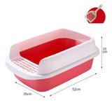 Maxbell Cat Litter Box Potty Toilet Removable Large Pet Litter Tray Easy to Clean Large Pink
