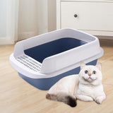 Maxbell Cat Litter Box Potty Toilet Removable Large Pet Litter Tray Easy to Clean Large Blue