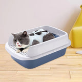 Maxbell Cat Litter Box Potty Toilet Removable Large Pet Litter Tray Easy to Clean Large Blue
