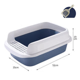 Maxbell Cat Litter Box Potty Toilet Removable Large Pet Litter Tray Easy to Clean Large Blue