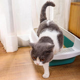 Maxbell Cat Litter Box Potty Toilet Removable Large Pet Litter Tray Easy to Clean Medium Green