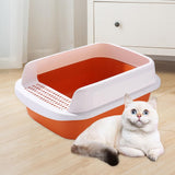 Maxbell Cat Litter Box Potty Toilet Removable Large Pet Litter Tray Easy to Clean Medium Orange