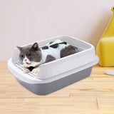 Maxbell Cat Litter Box Potty Toilet Removable Large Pet Litter Tray Easy to Clean Medium Gray