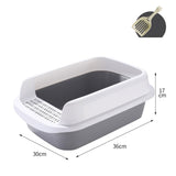 Maxbell Cat Litter Box Potty Toilet Removable Large Pet Litter Tray Easy to Clean Medium Gray