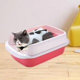 Maxbell Cat Litter Box Potty Toilet Removable Large Pet Litter Tray Easy to Clean Medium Pink