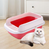 Maxbell Cat Litter Box Potty Toilet Removable Large Pet Litter Tray Easy to Clean Medium Pink
