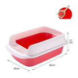 Maxbell Cat Litter Box Potty Toilet Removable Large Pet Litter Tray Easy to Clean Medium Pink