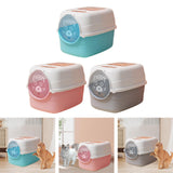Maxbell Hooded Cat Litter Box with Lid Fully Enclosed Cat Toilet Cat Litter Tray Blue
