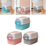 Maxbell Hooded Cat Litter Box with Lid Fully Enclosed Cat Toilet Cat Litter Tray Blue