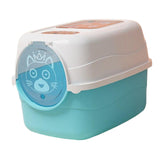 Maxbell Hooded Cat Litter Box with Lid Fully Enclosed Cat Toilet Cat Litter Tray Blue