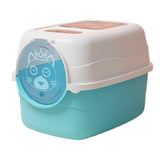 Maxbell Hooded Cat Litter Box with Lid Fully Enclosed Cat Toilet Cat Litter Tray Blue