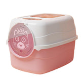 Maxbell Hooded Cat Litter Box with Lid Fully Enclosed Cat Toilet Cat Litter Tray Pink