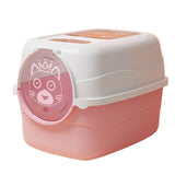 Maxbell Hooded Cat Litter Box with Lid Fully Enclosed Cat Toilet Cat Litter Tray Pink