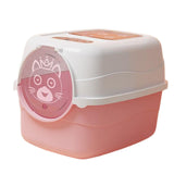 Maxbell Hooded Cat Litter Box with Lid Fully Enclosed Cat Toilet Cat Litter Tray Pink