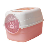 Maxbell Hooded Cat Litter Box with Lid Fully Enclosed Cat Toilet Cat Litter Tray Pink