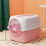 Maxbell Hooded Cat Litter Box with Lid Fully Enclosed Cat Toilet Cat Litter Tray Pink
