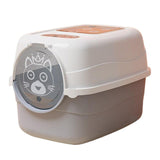 Maxbell Hooded Cat Litter Box with Lid Fully Enclosed Cat Toilet Cat Litter Tray Gray