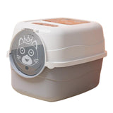 Maxbell Hooded Cat Litter Box with Lid Fully Enclosed Cat Toilet Cat Litter Tray Gray