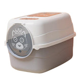 Maxbell Hooded Cat Litter Box with Lid Fully Enclosed Cat Toilet Cat Litter Tray Gray