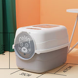 Maxbell Hooded Cat Litter Box with Lid Fully Enclosed Cat Toilet Cat Litter Tray Gray