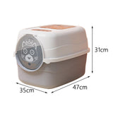 Maxbell Hooded Cat Litter Box with Lid Fully Enclosed Cat Toilet Cat Litter Tray Gray