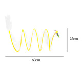 Maxbell Foldable Indoor Cat Tunnel S Type Spring Toy Playing Tent Portable Durable Yellow L Mouse
