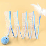 Maxbell Foldable Indoor Cat Tunnel S Type Spring Toy Playing Tent Portable Durable Yellow L Mouse