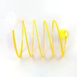 Maxbell Foldable Indoor Cat Tunnel S Type Spring Toy Playing Tent Portable Durable Yellow L Mouse