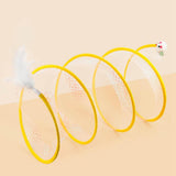 Maxbell Foldable Indoor Cat Tunnel S Type Spring Toy Playing Tent Portable Durable Yellow L Mouse