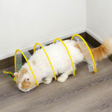 Maxbell Foldable Indoor Cat Tunnel S Type Spring Toy Playing Tent Portable Durable Yellow L Mouse