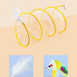 Maxbell Foldable Indoor Cat Tunnel S Type Spring Toy Playing Tent Portable Durable Yellow L Mouse