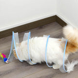 Maxbell Foldable Indoor Cat Tunnel S Type Spring Toy Playing Tent Portable Durable Blue L Mouse