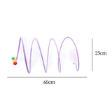 Maxbell Foldable Indoor Cat Tunnel S Type Spring Toy Playing Tent Portable Durable Purple L Mouse